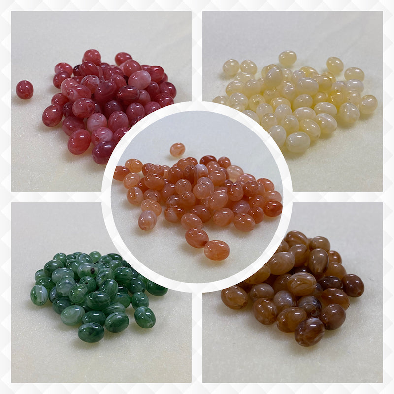 10mm Oval Gemstone Look Beads (50) - Amethyst - Bead Shack