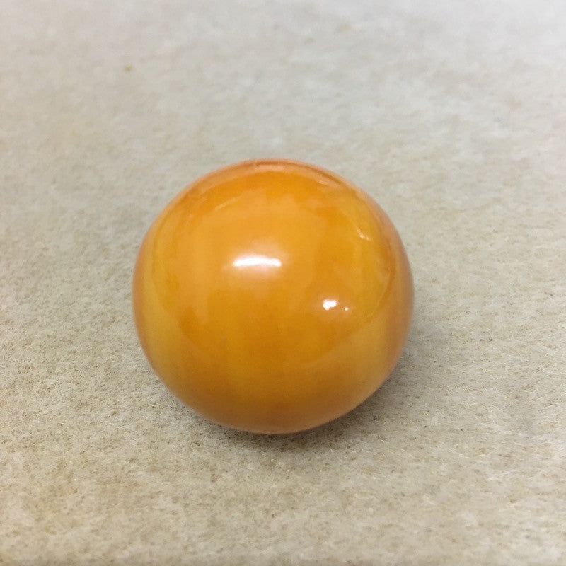 Lacquered Wood 28mm Round Bead - Yellow Ochre - Bead Shack