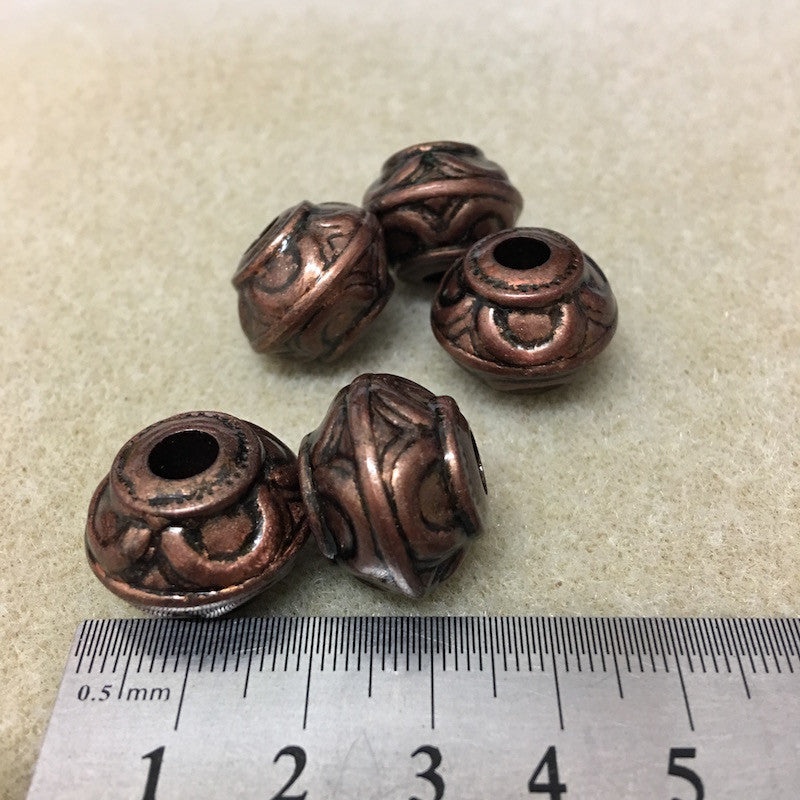 15x19mm Rondelle (10) - Ancient Brass - Moroccan Style Vintage Beads