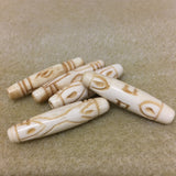 35x8mm Hair Pipe Bead (10) - Vintage Bone Beads