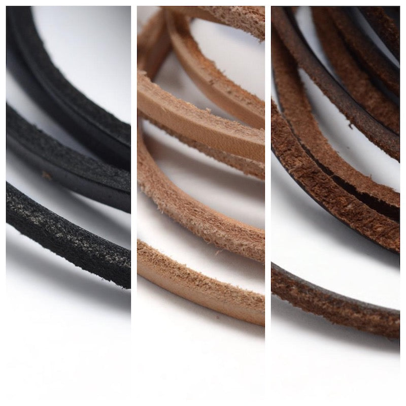 2x3mm Leather Lace (1m) - Chocolate