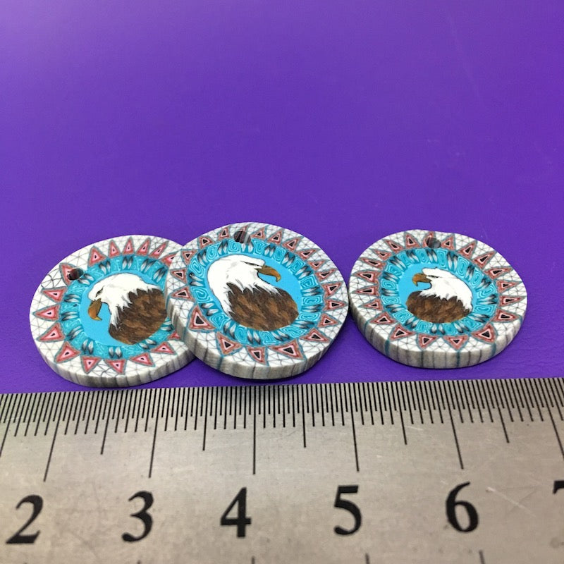 22mm Fimo Pendant (1) - Eagle Head
