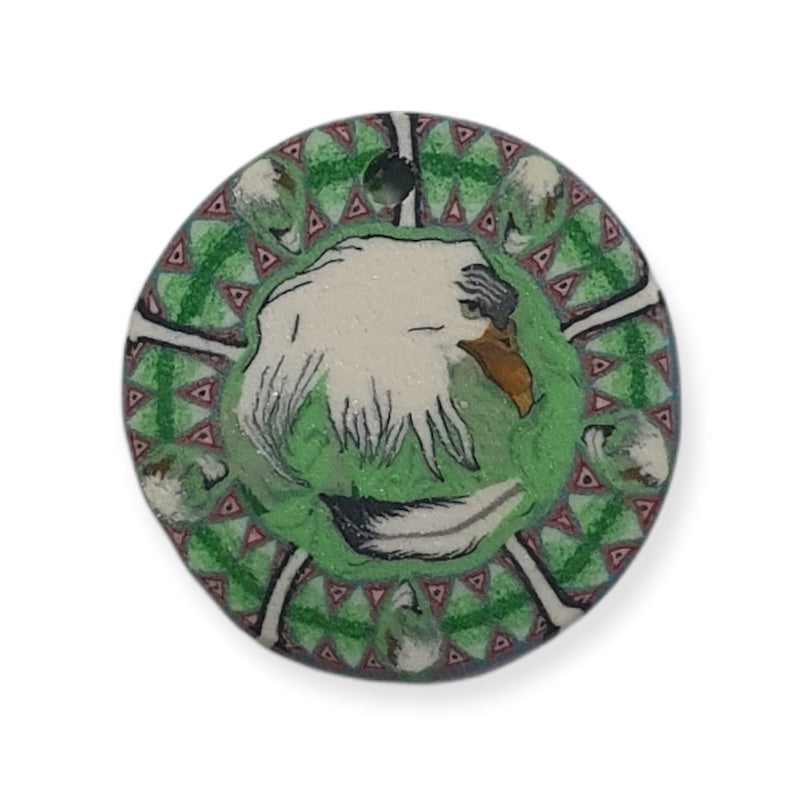 22mm Fimo Pendant (1) - Eagle w. Feather