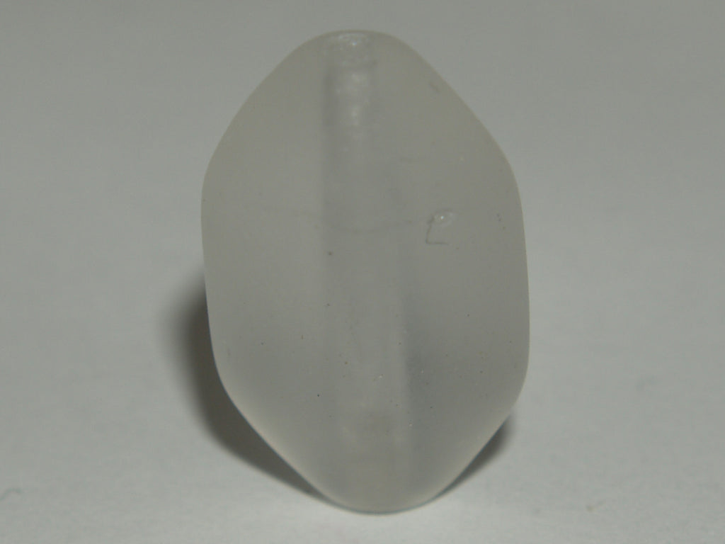 Clear Frosted 18x10mm Shield Qty: 10 beads - Bead Shack