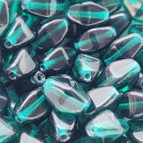 9x5mm Bicone (25) - Emerald Green Transparent - Vintage Czech Glass Beads