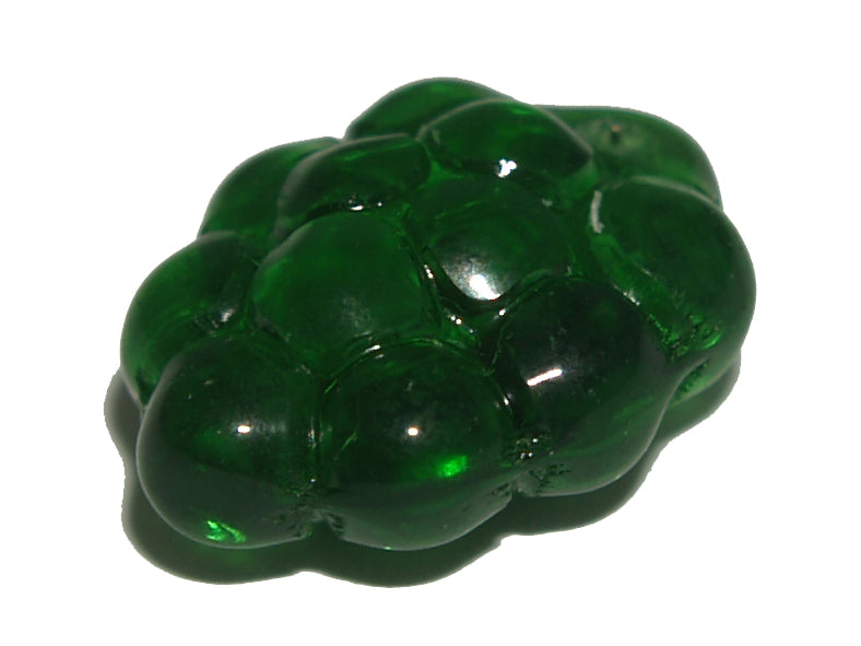 14x11mm Bunch of Grapes (10) - Emerald Green Transparent - Vintage Czech Glass Beads