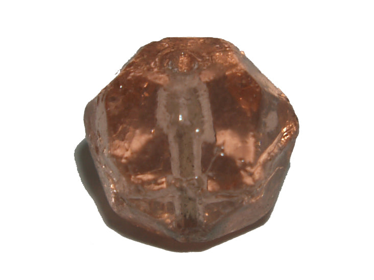 7mm Facet Round (25) - Watermelon Transparent - Vintage Czech Glass Beads