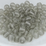 4mm Round (100) - Smokey Grey Matte - Vintage Czech Glass Beads