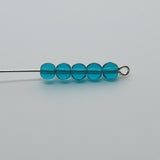 4mm Round (100) - Teal Transparent - Vintage Czech Glass Beads