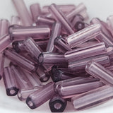 10x3mm Tube (25) - Amethyst Transparent - Vintage Czech Glass Beads