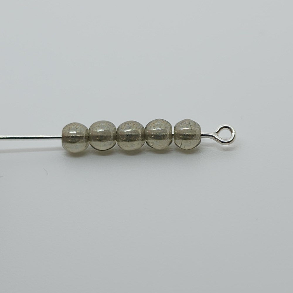4mm Round (100) - Grey Bubble - Vintage Czech Glass Beads