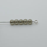 4mm Round (100) - Grey Bubble - Vintage Czech Glass Beads