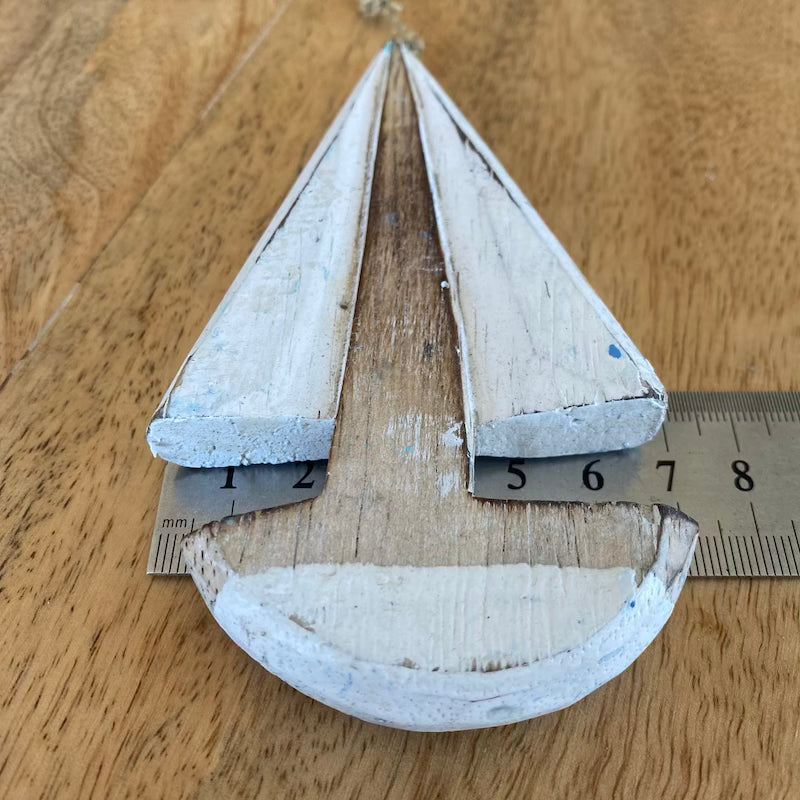 Sailing Boat (1) - White - Nautical Wood Craft Decoration