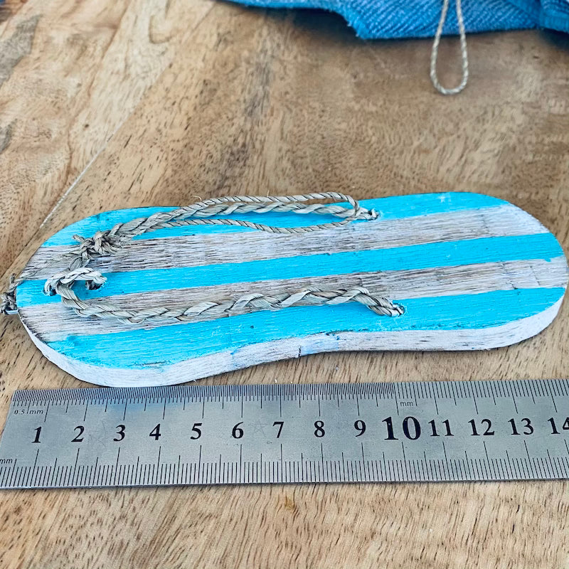 Thong (Sandal) (1) - Turquoise - Nautical Wood Craft Decoration