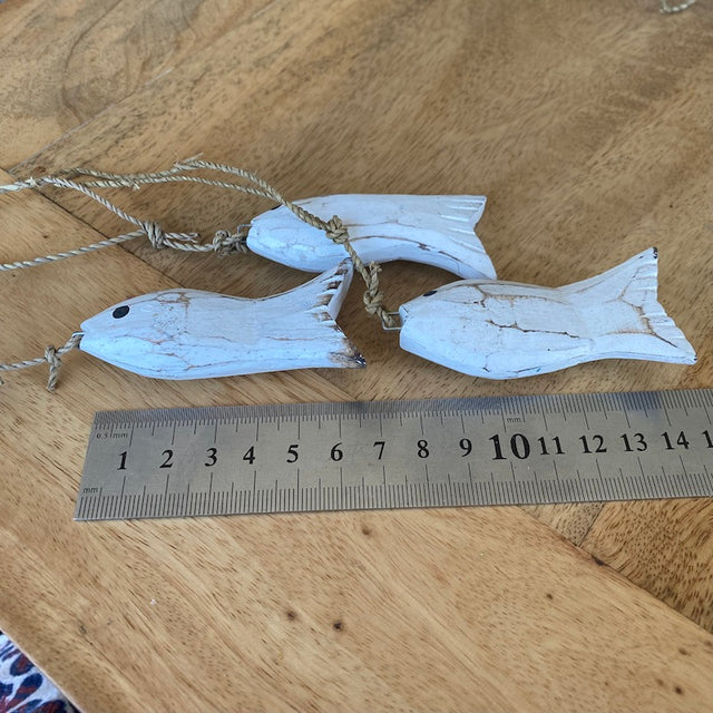 Small Fish (1) - White - Nautical Wood Craft Decoration - Bead Shack
