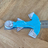 Anchor (1) - Turquoise - Nautical Wood Craft Decoration