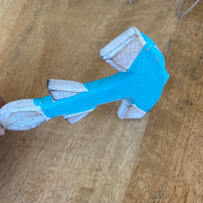 Anchor (1) - Turquoise - Nautical Wood Craft Decoration