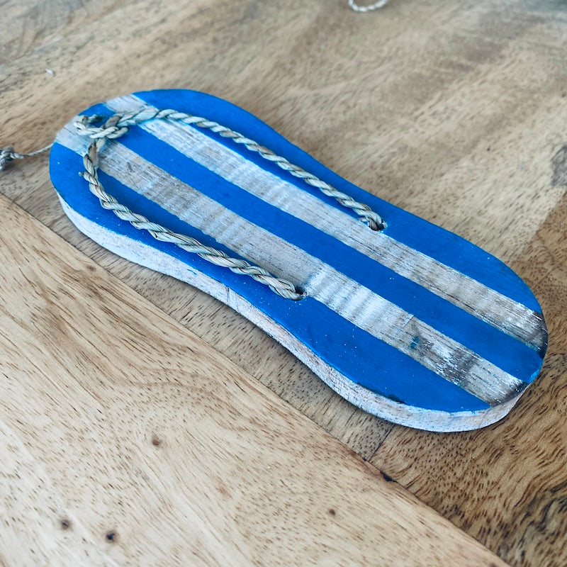 Thong (Sandal) (1) - Blue - Nautical Wood Craft Decoration