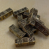 28x9mm Column (10) - Antique Gold - Persian Style Vintage Beads
