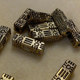 28x9mm Column (10) - Antique Gold - Persian Style Vintage Beads