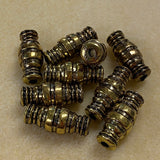 28x12mm Tube (10) - Antique Gold - Persian Style Vintage Beads