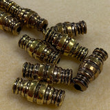 28x12mm Tube (10) - Antique Gold - Persian Style Vintage Beads