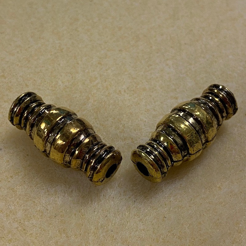 28x12mm Tube (10) - Antique Gold - Persian Style Vintage Beads
