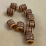 14x13mm Barrel (10) - Browns - Persian Style Vintage Beads