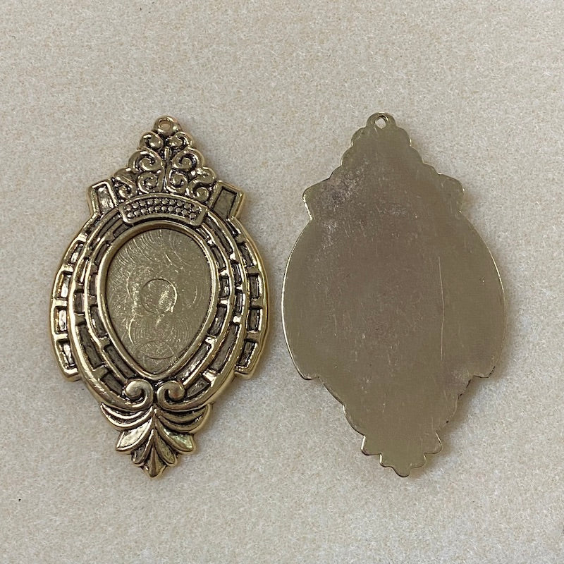 Teardrop (2) - Antique Gold - Vintage Metalised Pendant Setting