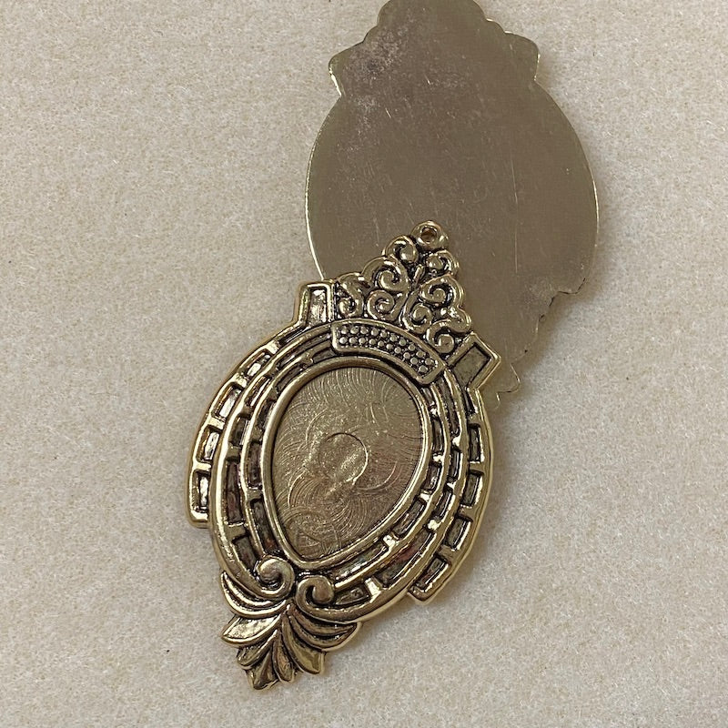 Teardrop (2) - Antique Gold - Vintage Metalised Pendant Setting