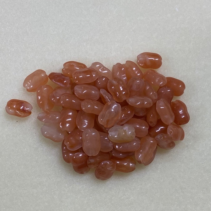 10x7mm Rice Chip (50) - Carnelian - Gemstone Look Vintage Lucite Beads
