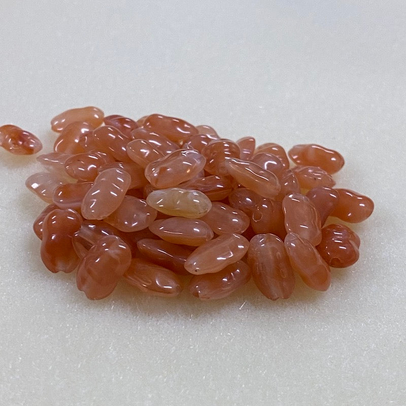 10x7mm Rice Chip (50) - Carnelian - Gemstone Look Vintage Lucite Beads