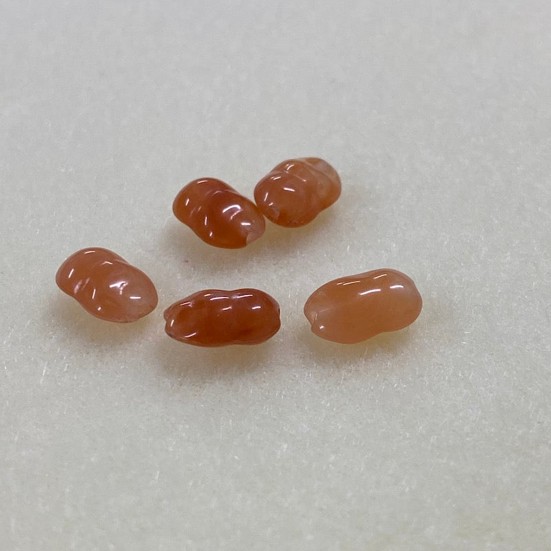 10x7mm Rice Chip (50) - Carnelian - Gemstone Look Vintage Lucite Beads