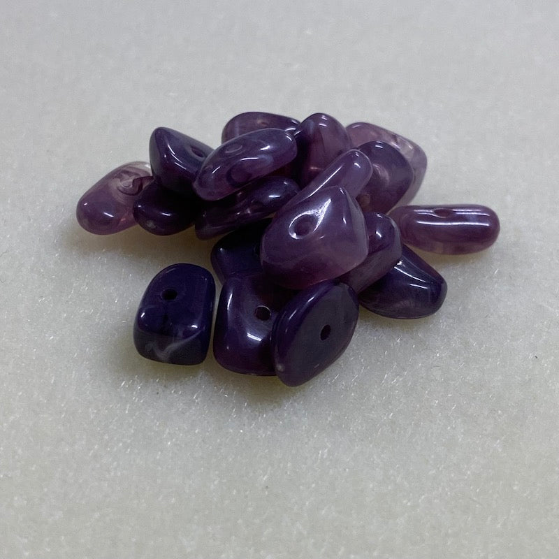 12mm Chip Gemstone Look Beads (50) - Amethyst - Bead Shack
