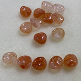 10mm Twisted Coin (50) - Carnelian - Gemstone Look Vintage Lucite Beads