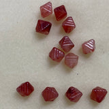 12x10mm Bicone (25) - Ruby - Gemstone Look Vintage Lucite Beads
