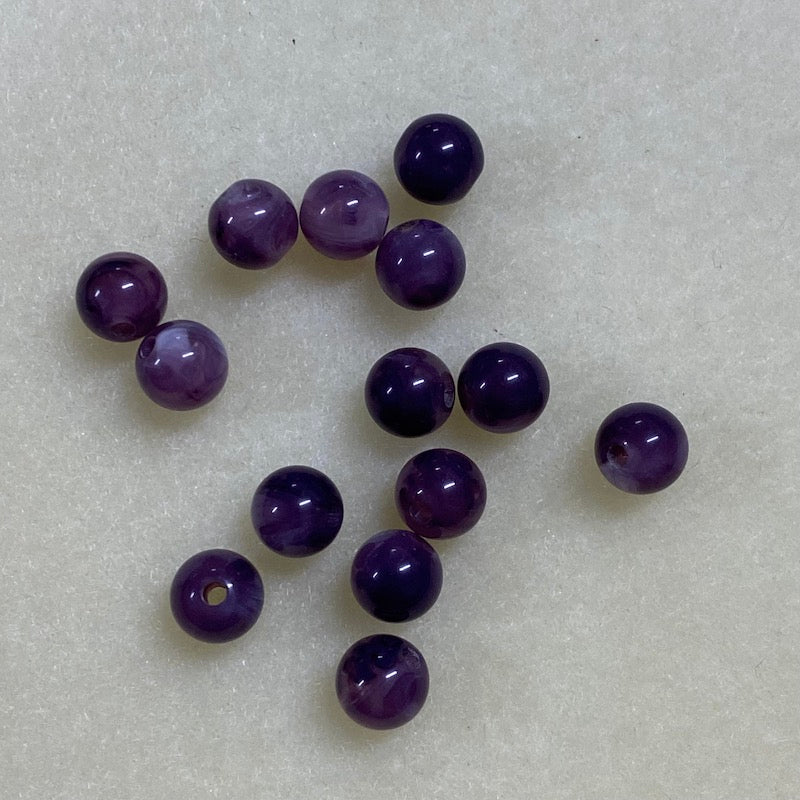 8mm Round Gemstone Look Beads (50) - Amethyst - Bead Shack