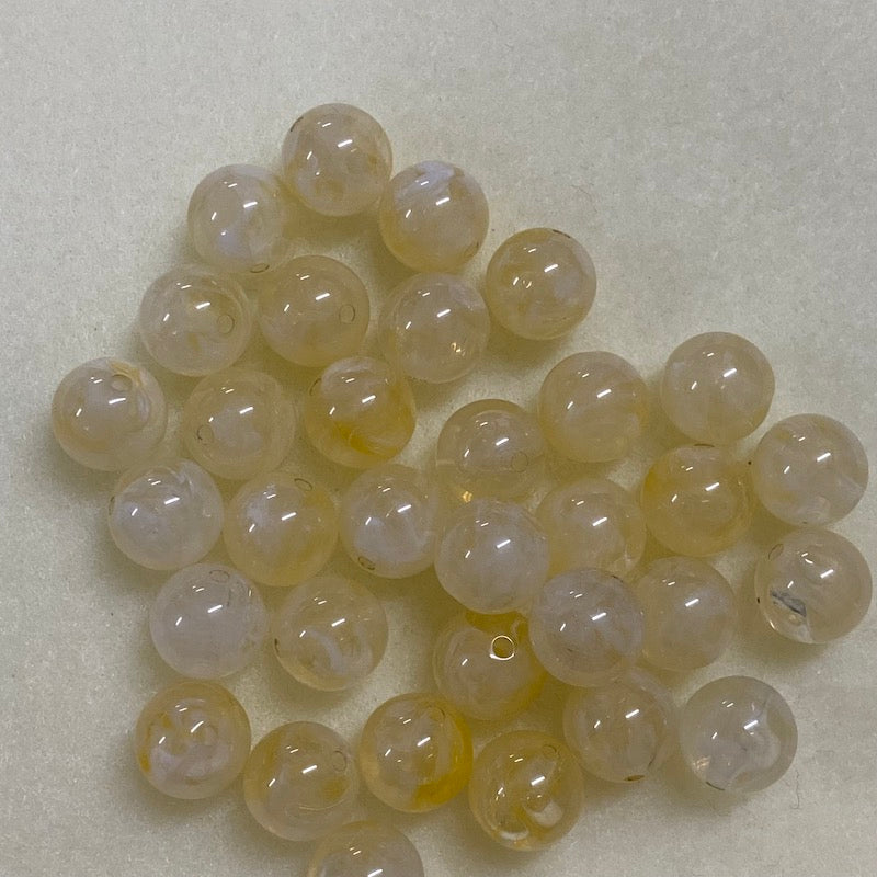 12mm Round (25) - Citrine - Gemstone Look Vintage Lucite Beads