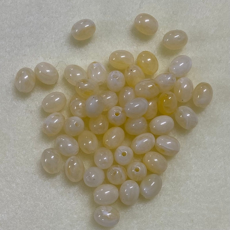 10mm Oval (50) - Citrine - Gemstone Look Vintage Lucite Beads