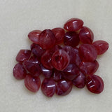 15mm Ellipse (25) - Ruby - Gemstone Look Vintage Lucite Beads