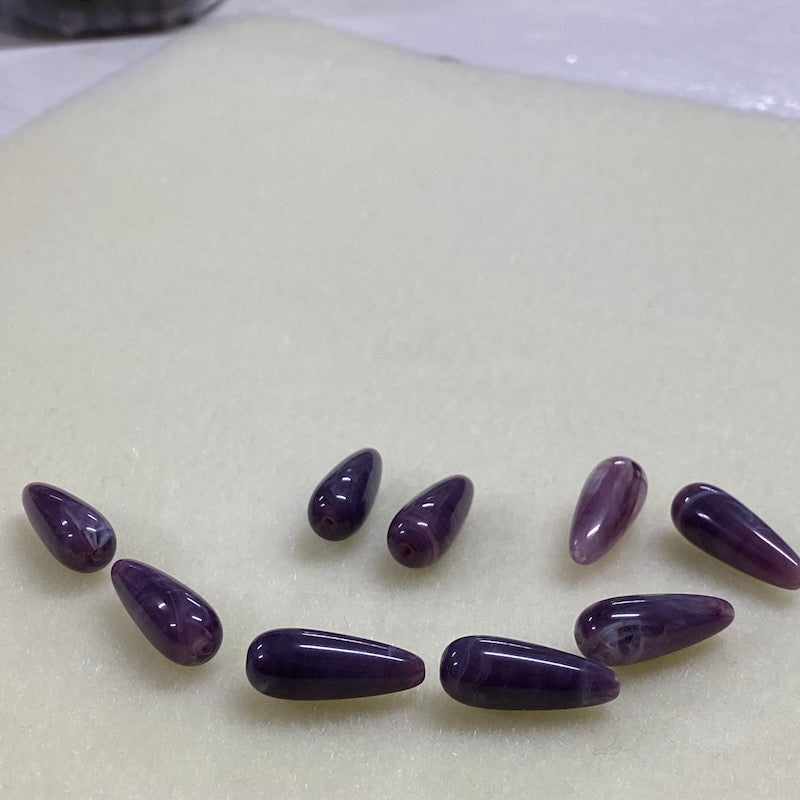 20mm Teardrop Gemstone Look Beads (25) - Amethyst - Bead Shack