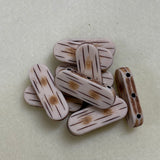 14x37x7mm 2-hole Spacer Bar (10) - Antique Bone Look Vintage Beads