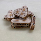 14x37x7mm 2-hole Spacer Bar (10) - Antique Bone Look Vintage Beads