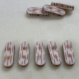 14x37x7mm 2-hole Spacer Bar (10) - Antique Bone Look Vintage Beads