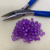 4mm Round Czech Glass Beads (50) - Purple Crackle - Bead Shack