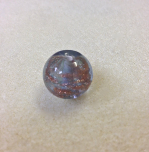 13mm Round Capri Blue w. Foil Qty: 10