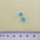 6mm Facet Round (25) - Aqua Transparent - Vintage Czech Glass Beads