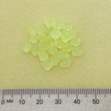 7x6mm Cross (25) - Lemon Transparent Frosted - Vintage Czech Glass Beads
