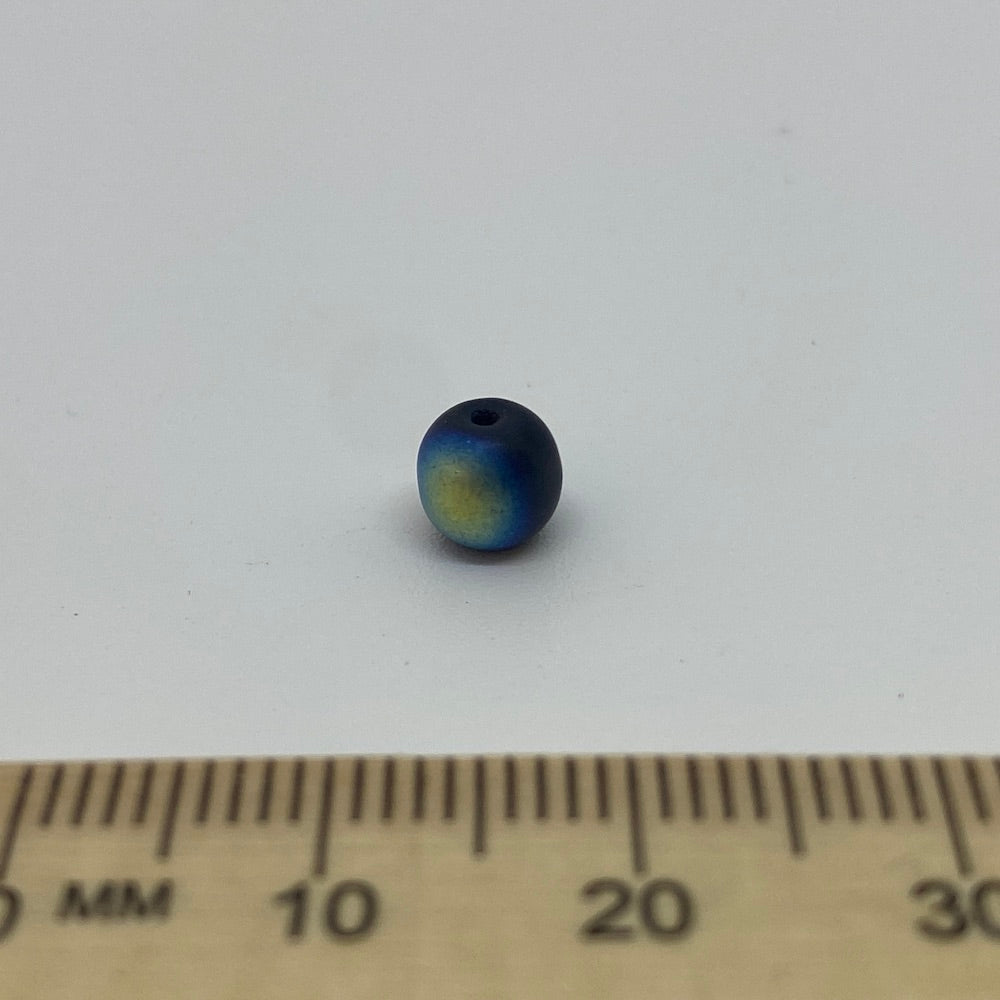 6mm Round Czech Glass Beads (50) - Black AB - Bead Shack