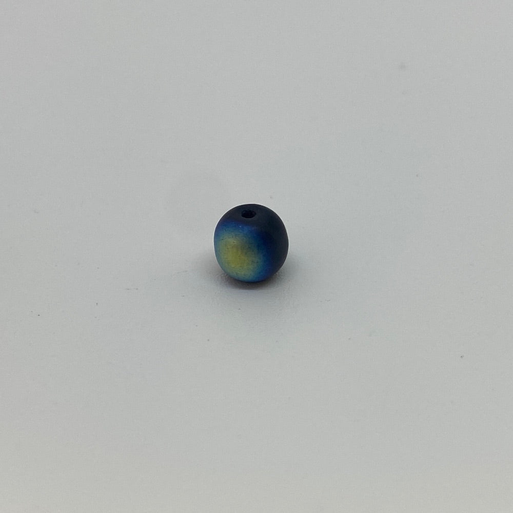 6mm Round Czech Glass Beads (50) - Black AB - Bead Shack